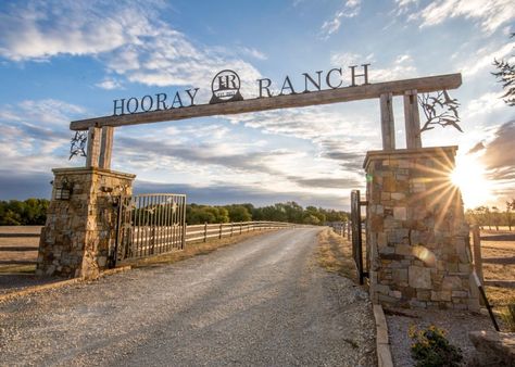 Ranch Entrance Ideas, Farm Entrance, Ranch Gates, Hunting Property, Good Things Happen, Ranch Sign, Driveway Entrance, Entrance Gates Design, Spanish Style Home