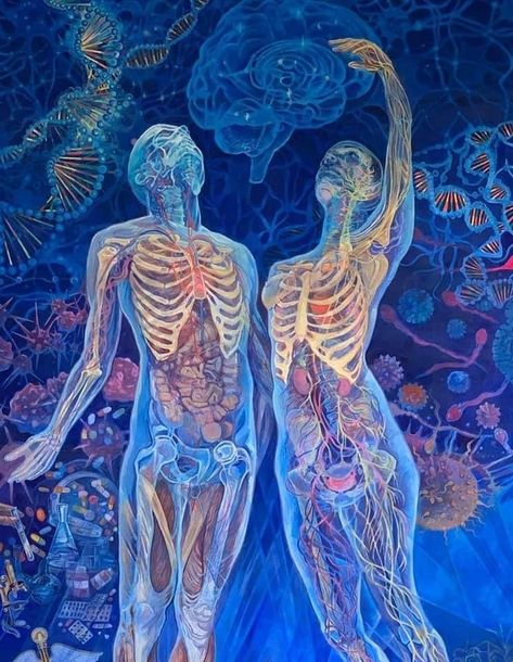 2 Souls Connected, Connected Art, Art Bizarre, Kunstjournal Inspiration, Biology Art, Medical Art, Wow Art, Medical Illustration, A Level Art