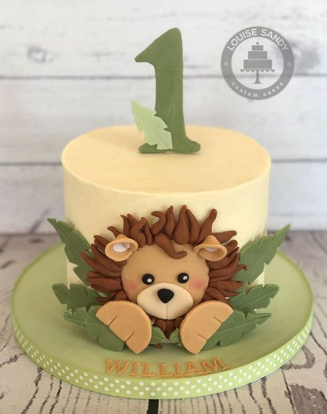 Jungle/Safari Smash Cake with Lion | Baby birthday cakes, Animal birthday cakes, Baby first birthday cake Fall Baby Shower Cake, Kue Disney, Jungle Birthday Cakes, Jungle Theme Cakes, Boys First Birthday Cake, Boys 1st Birthday Cake, Baby Boy Birthday Cake, First Birthday Cupcakes, Animal Birthday Cakes