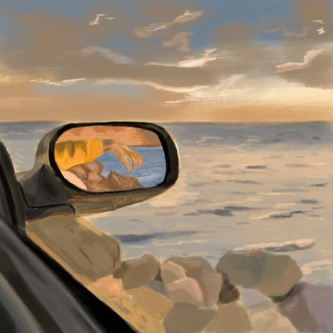 Driving Painting, Sticker Business, Small Canvas Art, Small Canvas, Car Mirror, Rearview Mirror, Rear View Mirror, I Love It, Pretty Pictures