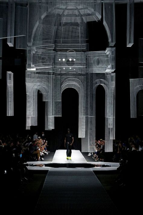 Catwalk Design, Set Design Theatre, Stage Set Design, Theatre Design, Marcelo Burlon, Installation Design, Scenic Design, Stage Set, Menswear Fashion