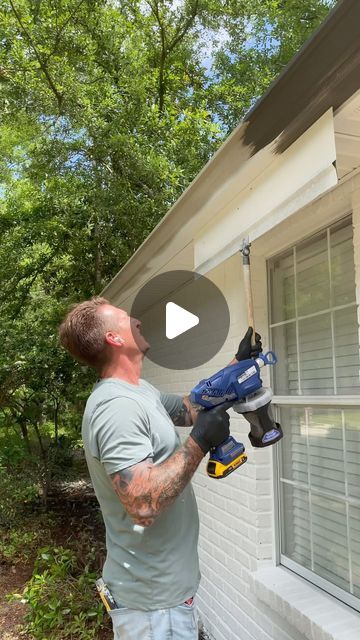 Justin Wackenhut on Instagram: "Easy peezy! Graco cordless sprayers make it simple.  #exteriorpainting #graco #gracopaintsprayers #entrepreneur #cordless #customhomes #gracocordlesssprayer #wackenhutpaintingco #wackenhutpainting #batterypowered #mississippi" Paint Sprayer Tips, Painting Gutters, Airless Paint Sprayer, Planting Plants, Paint Tips, Paint Sprayer, February 8, Landscaping Ideas, Exterior Paint