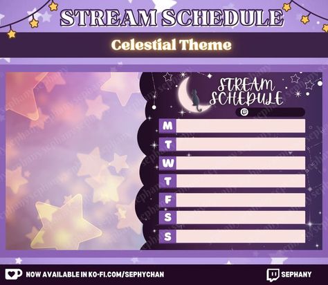 Vtuber Schedule Template, Stream Layout Ideas, Twitch Schedule Template, Vtuber Props, Twitch Schedule, Stream Schedule Template, Stream Ideas, Stream Schedule, Schedule Ideas