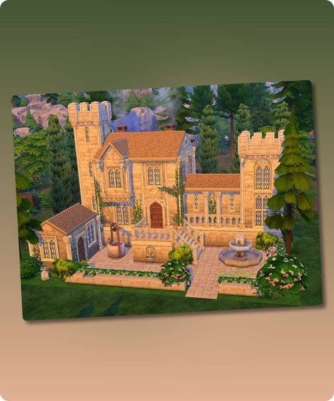 Sims 4 House CC: Knights Castle     NO CC Sims 4 Castle, Sims 4 House Cc, No Cc Sims, Small Castle, Sims 4 House, Simple Apartments, Hall House, Sims 4 Cc Download, Small Castles