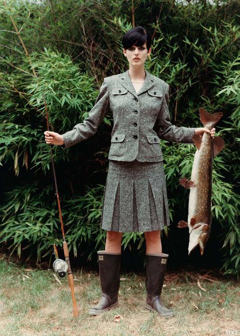 Stella Tennant by Arthur Elgort for Vogue US October 1995 Arthur Elgort, Stella Tennant, Vogue Us, Vogue Covers, Fishing Girls, Loungewear Luxury, Vogue Patterns, Trout Fishing, Fantasy Fashion