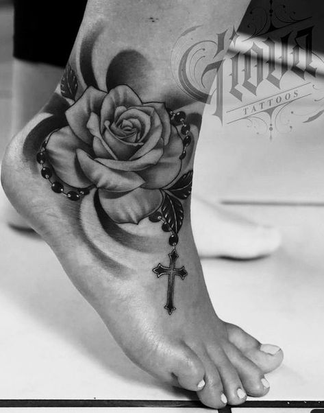 Big Ankle Tattoos For Women, Ankle Tattoo Cover Up Ideas, Big Rose Tattoo, Ankle Tattoo Cover Up, Rose Tattoo On Back, Tattoo Cover Up Ideas, Cover Up Ideas, Tattoo On Back, Ankle Tattoo Designs