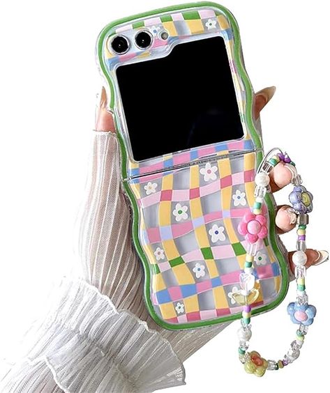 Amazon.com: GO-VOLMON Curly Wave Frame Case for Samsung Galaxy Z Flip 5 Checker and Flower Print, Cute Woman Case for Galaxy Z Flip 5 Kawaii Beads Strap, Soft Floral Girly Case for Z Flip 5 Lovely and Fashion : Cell Phones & Accessories Samsung Flip 5 Case, Galaxy Z Flip 5 Case, Galaxy Flip Z 5, Galaxy Z Flip 5 Aesthetic, Samsung Flip Case, Samsung Z Flip 5 Aesthetic, Samsung Galaxy Z Flip 5, Samsung Z Flip 5 Case, Z Flip 5 Case