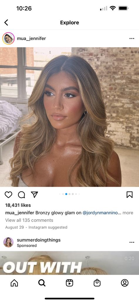 Bronze Summer Makeup Glow, Bronzey Glowy Make Up Glam, Hawaii Wedding Makeup, Bronzed Glowy Wedding Makeup, Bronze Bridesmaid Makeup, Glowy Bronze Makeup Sun Kissed, Glowy Makeup Bridal, Natural Bronze Makeup Sun Kissed, Golden Glowy Makeup Look