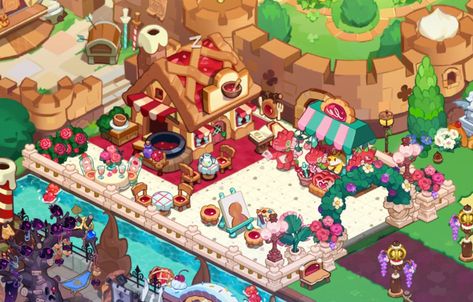 Cookie Run: Kingdom ⋅ Berry Berry! Cookie Run Kingdom Shop Layout, Crk Builds, Crk Designs, Crk Ideas, Kingdom Layout, Kingdom Ideas, Cookierun Kingdom, Cookie Kingdom, Kingdom City