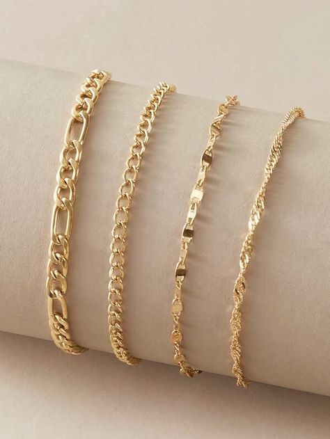 خواتم خطوبة, قلادات متدلية, Inexpensive Jewelry, Ringe Gold, Gold Bracelet For Women, Gold Bracelets, Chain Fashion, Classy Jewelry, Jewelry Lookbook