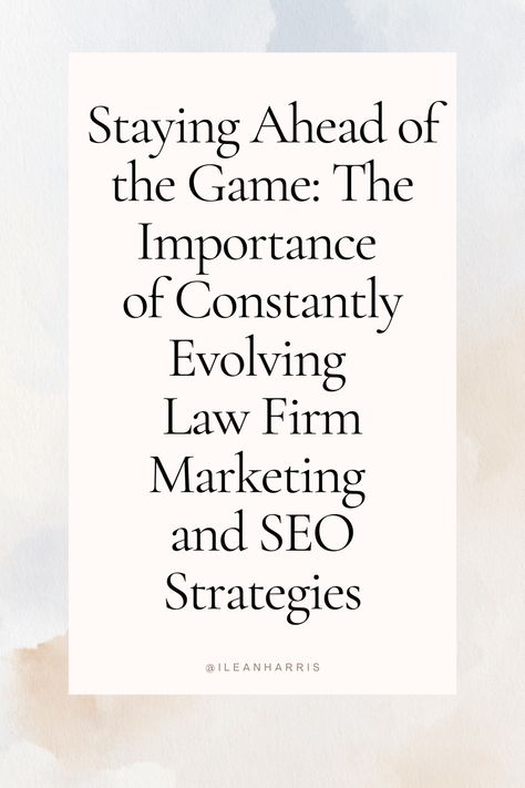 Are you looking for ways to grow your law firm and stay ahead of the competition? Then, our latest article is for you. Discover why it's important to keep up with marketing trends and SEO strategies for your law firm and how you can leverage digital tools to increase your online visibility. Don't miss out! #lawfirmmarketing #SEO #marketingstrategies #onlinevisibility #competition Female Lawyers, Law Firm Marketing, Mlm Marketing, Life Coaching Business, Social Media Advice, Seo Strategies, Network Marketing Tips, Social Media Content Calendar, Health Coach Business