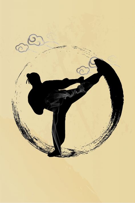 Vector Ink Ancient Chinese Kung Fu Silhouette Figures Background Kung Fu Poses Reference Drawing, Karate Astethic, Kung Fu Wallpaper, Kung Fu Tattoo, Kung Fu Aesthetic, Kung Fu Art, Silhouette Figures, Capoeira Art, Martial Arts Tattoos