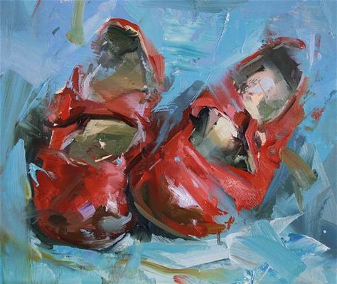 Red shoes  Paul Wright                                                                                                                                                     Más                                                                                                                                                                                 Más Red Paintings, Paul Wright, Daily Painting, A Level Art, Painting Still Life, Still Life Art, Still Life Painting, Red Shoes, Suho