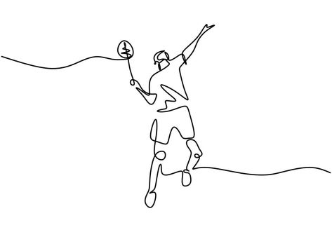 Badminton Tattoo, Tennis Tattoo, Playing Badminton, Sport Tattoos, Tennis Art, Minimalism Design, Tasteful Tattoos, One Line Drawing, Simplistic Tattoos