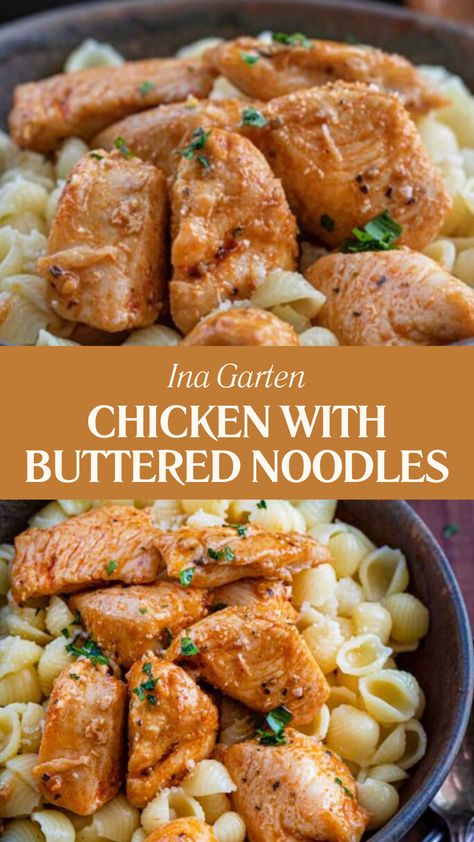 Ina Garten Chicken With Buttered Noodles Chicken With Buttered Noodles Ina Garten, Small Pasta Shells, Chicken Bouillon Powder, Ina Garten Chicken, Buttered Noodles Recipe, Bouillon Powder, Shell Pasta Recipes, Chicken Bouillon, Ina Garten Recipes