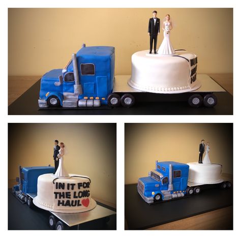 Semi truck peterbilt freightliner kenworth wedding cake Trucker Cake Semi Trucks, Semi Truck Wedding Cake, Truck Driver Cake Ideas, Truck Driver Wedding Ideas, Semi Truck Wedding Ideas, Semi Cake Truck, Trucker Cake Ideas, Semi Truck Cakes For Men, Trucker Wedding Ideas