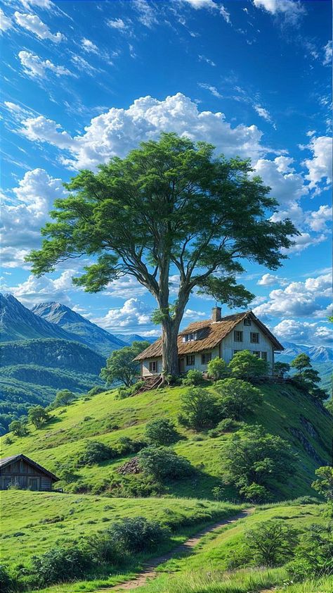 Nature Pictures For Wallpaper, House In Landscape, Real Nature Pictures Beautiful, Nature Wallpaper Hd 1080p For Pc, Real Nature Photos, Natural Scenery Drawing, Scenery Photography Nature, Scenery Inspiration, Beautiful Scenery Paintings