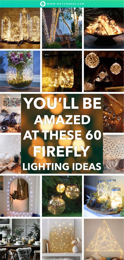 Firefly Lights Garden, Firefly Garden Lights, Outdoor Fairy Lights Ideas, Fairy Light Lamp, Fairy Light Crafts Diy Projects, Ferry Lights, Firefly Decorations, Firefly Decor, Diy Fairy Lights Decor