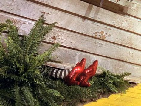 "The Wizard of Oz" (dir. Victor Flemming et al, 1939).  The ruby slippers of the house-flattened Witch of the East. Wicked Witch Of The East, Wizard Of Oz 1939, Dorothy Gale, Wicked Witch Of The West, Red Slippers, Land Of Oz, The Wonderful Wizard Of Oz, Ruby Slippers, The Worst Witch