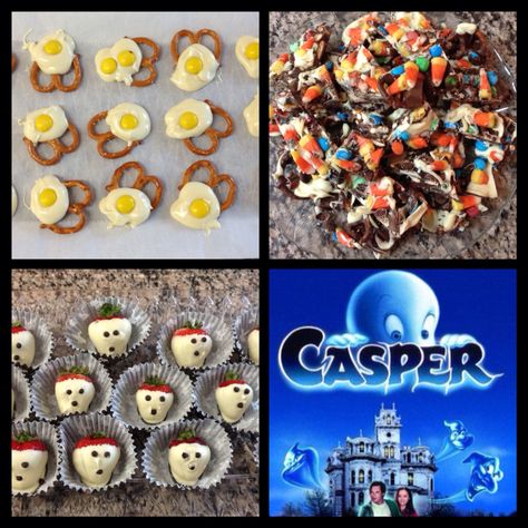 Casper Themed Snacks, Casper Party Ideas, Casper Themed Dinner, Casper Food Ideas, Casper Dinner And A Movie, Casper Themed Food, Casper Movie Night, Casper Movie Night Food, Casper Movie