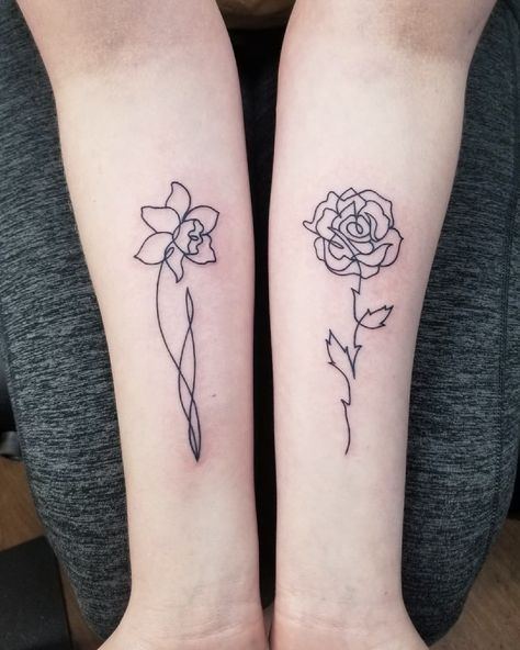 Tattoos Daffodil, Delicate Daffodil Tattoo, Birth Flower Tattoos March, March Daffodil Tattoo, March Tattoo Ideas, March Birth Flower Tattoo Daffodils, Fine Line Daffodil Tattoo, March Tattoo, Daffodil Tattoo Design