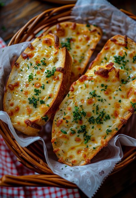 Learn How to Cook Cheesy Garlic Bread Recipe For Free | Recipes You'll Love, Made Easy! Sliced French Bread Recipe Ideas, Baked Cheese Bread, Food Garlic Bread, Garlic Bread With Pasta, Gourmet Garlic Bread, Garlic Brioche Bread, Fun Healthy Recipes Dinner, Roasted Garlic Cheese Bread, Around The World Food Recipes