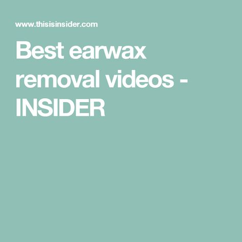 Best earwax removal videos - INSIDER 2016 Makeup, Earwax Removal, Ear Wax, People Online, Knowing You, You Never, Makeup, Make Up