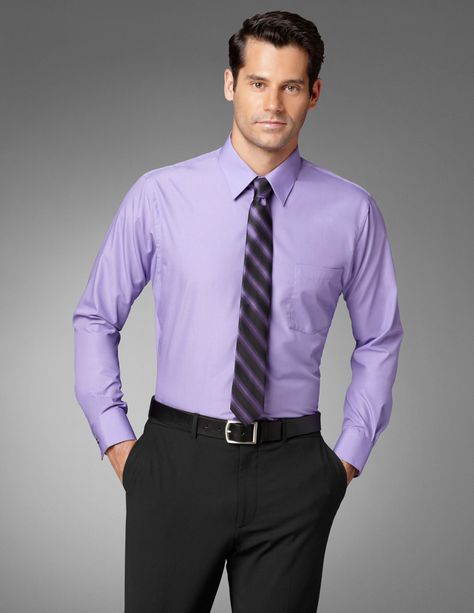 Lavender Dress Shirt Men Outfit, Purple Dress Shirt Men Outfits, Purple Shirt Outfit Men Formal, Lavender Shirt Outfit Men, Black Suit Combinations, Purple Shirt Outfit, Purple Shirt Outfits, Men Dress Outfits, Light Purple Shirt