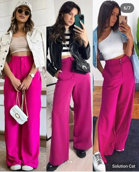 Palazzo Outfit, Pink Pants Outfit, Hot Pink Pants, Elegant Saree, Pink Pants, Fashion Mistakes, Looks Chic, Style Mistakes, 10 Pounds