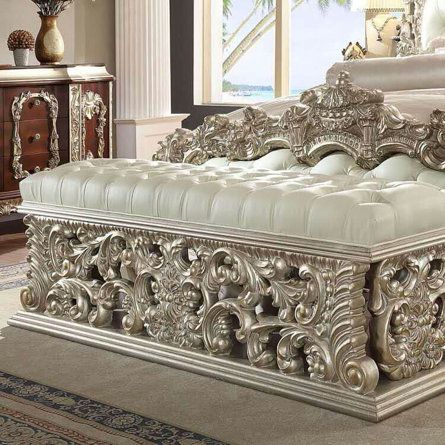 Traditional Bedroom Sets, Aesthetic Interior Design, King Bedroom Sets, King Bedroom, Wayfair Furniture, Traditional Bedroom, Furniture Outlet, Upholstered Bench, Elegant Homes