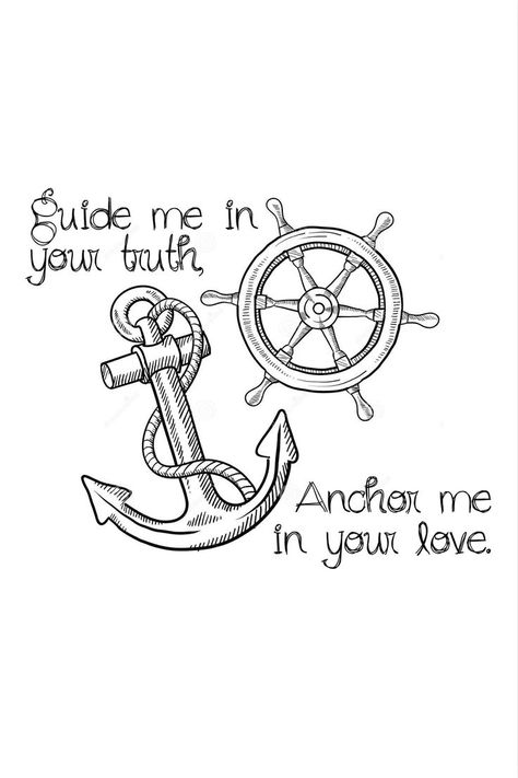 Anchor Tattoo Quotes, Anchor Thigh Tattoo, Tiny Anchor Tattoo, Ship Wheel Tattoo, Wheel Tattoo, Anchor Tattoo Design, Anchor Tattoos, Tattoos Geometric, Anchor Tattoo