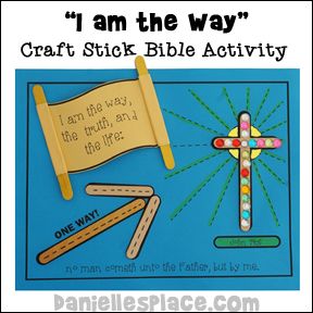 I am the way craft stick activity sheet Bible Verse Crafts, Sunday School Projects, Childrens Sermons, Bible Verse Coloring, Bible School Crafts, Bible Crafts For Kids, Sunday School Activities, Resource Room, Butterfly Kids