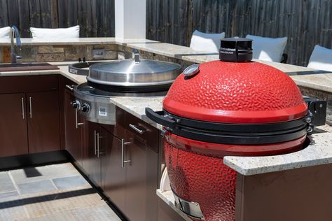 Kamado Grill Table, Outdoor Cooking Station, Kamado Grills, Outdoor Gardens Landscaping, Patio Grill, Small Vacuum, Washington Dc Metro, Bbq Table, Kamado Grill