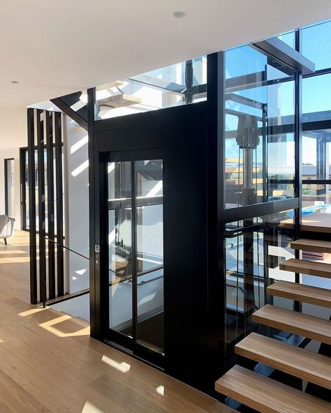 Elevator Boutique on Instagram: “Check out this awesome E1 and Glass Shaft supplied by Elevator Boutique • • • • • #ElevatorBoutique #LifeWithStyle #Californiahome…” Elevator Design, Glass Elevator, Home Stairs Design, Dream Family, Entrance Design, House Stairs, California Homes, Stairs Design, H Style