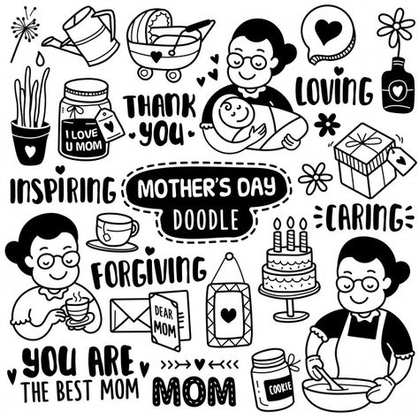 Women's Day Doodle Art, Mother Day Doodle, Mom Doodle Art, Art For Teachers Day, Mother’s Day Doodles, Women Day Drawing Art, Mothers Day Doodles, Mother Doodle, Mother Day Design