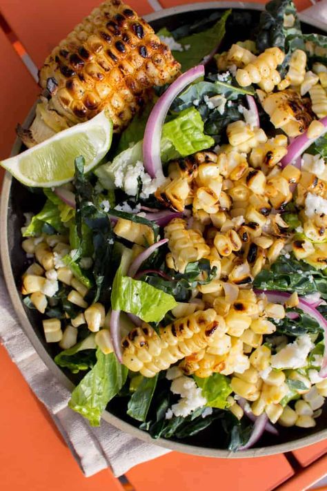 Picnic Recipes and Ideas - California Grown Elote Salad Recipe, Fresh Sides, Elote Salad, Avocado Cilantro Dressing, Boxed Lunches, Lunch At Work, Kale Recipe, Charred Corn, Grilled Avocado