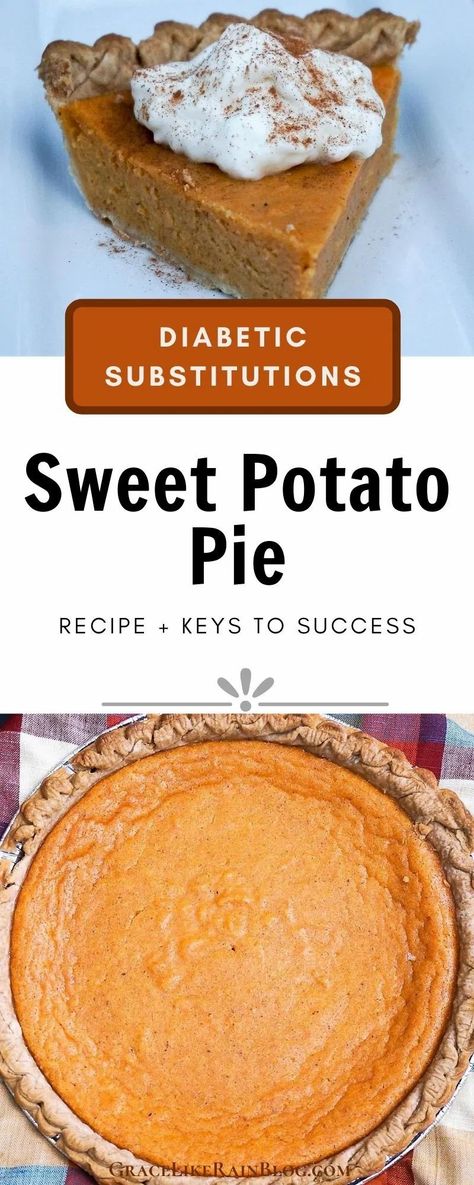 This classic Sweet Potato Pie recipe has been a staple at our family's holiday celebrations for years. Sweet Potato Pie is similar to Pumpkin Pie but so much better. It's made with fresh sweet potatoes and a delicate blend of spices that are perfect for the season. | Southern Sweet Potato Pie | Sweet Potato Pie Ingredients | Easy Sweet Potato Pie | Sweet Potato Pie with Diabetic-friendly substitutions | Spices in Sweet Potato Pie | Pies for Thanksgiving #SweetPotato #Pie #Thanksgiving #DiabeticS Easy Sweet Potato Pie, Sweet Potato Pie Recipe Easy, Pies For Thanksgiving, Southern Sweet Potato Pie, Homemade Sweet Potato Pie, Sweet Potato Pie Southern, Potato Pie Recipe, Potato Filling, Just Pies