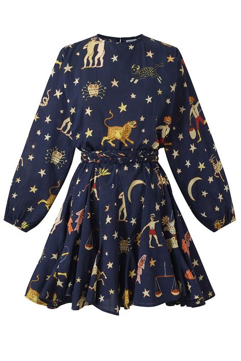 Ella Dress- HarpersBAZAAR.com Astrology Dress, Astrology Gift, Zodiac Gifts, Presents For Her, Star Print, Popular Style, Aesthetic Outfits, Her Style, Gifts For Girls