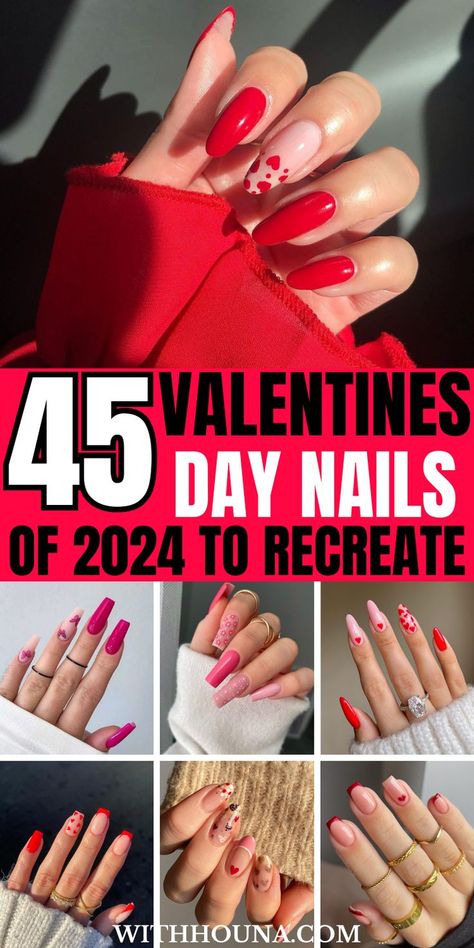 Valentine’s Day is finally here and I can bet you’re looking for cutest Valentines nails of 2024 to celebrate Valentine’s Day through your pretty V-Day nails. Thus, we’ve got you the best Valentines nail designs 2024 and Valentine’s nail ideas of 2024 to choose from. You’ll find everything from the best Valentines nail colors for your next mani to valentine nails designs, pink valentines nails, valentines day nails 2024, valentine's day nail designs, cute valentine’s day nails, and so much more. Nails Valentines Day, Tropical Vacation Nails, Simple Valentines, Bright Pink Nails, Bright Red Nails, Easy Valentines, Valentines Day Nails, Nails Valentines, Valentine Nail Art