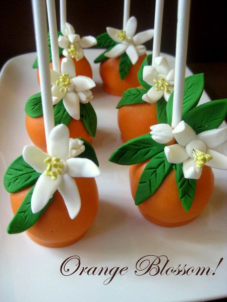 Orange Blossom Cakepops By Debi Collins - Tucker Orange Blossom Cake, Owl Cake Pops, Blossom Cake, Cake Pop Designs, Pop Cupcakes, Owl Cake, Covered Oreos, Oreo Pops, Cookie Pops