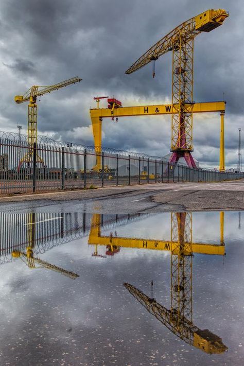 Morning Reflection, Belfast Northern Ireland, Brown Photography, Textured Paper, Belfast, Sunday Morning, Northern Ireland, Golden Gate Bridge, Titanic