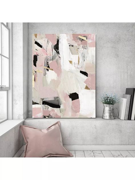 Bedroom Paintings, Painting On Canvas For Beginners, Pink Abstract Painting, Canvas For Beginners, Easy Canvas Painting, Acrylic Painting For Beginners, Arte Inspo, Beginner Painting, Modern Abstract Painting