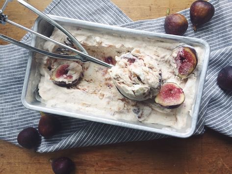 This gelato is enhanced with seasonal figs and Italian liqueur using a no-churn easy method that everyone can make at home! Traditional Gelato Recipe, Fig Ice Cream, No Churn Fig Ice Cream, Authentic Italian Gelato Recipe, Fig Gelato, Fig And Honey Ice Cream, Affogato Recipe, Italian Ice Cream, Terry's Chocolate Orange