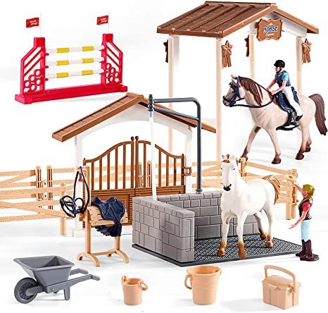 Horse Toys For Kids, Schielch Horses, Schleich Horses Stable, Toy Horse Stable, Rodeo Toys, Diy Horse Barn, Schleich Horses, Horse Toys, Playmobil Toys