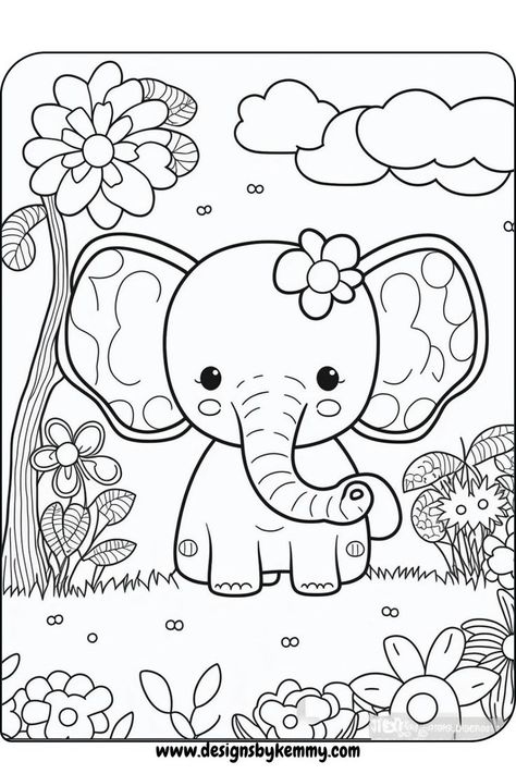 Free Animal Coloring Pages | Kids Coloring Pages | Designs By Kemmy Free Animal Coloring Pages, Tractor Coloring Pages, Free Adult Coloring Printables, Animals Coloring Pages, Elephant Coloring Page, Disney Princess Coloring Pages, Farm Animal Coloring Pages, Preschool Coloring Pages, Kids Coloring Pages