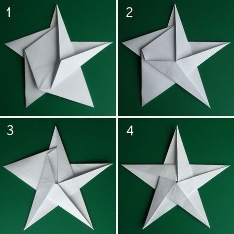 Folding 5 Pointed Origami Star Christmas Ornaments Star Christmas Ornaments, Tutorial Origami, Origami Star, Christmas Star Decorations, Folding Origami, Christmas Origami, Star Christmas, Navidad Diy, Origami Stars