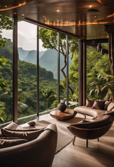 Jungle, Huge luxury living Room Dream Airbnb, Serene Bathroom, Tropical Architecture, Stone Architecture, Green Architecture, Tropical House, Earthship, Green Interiors, Forest House