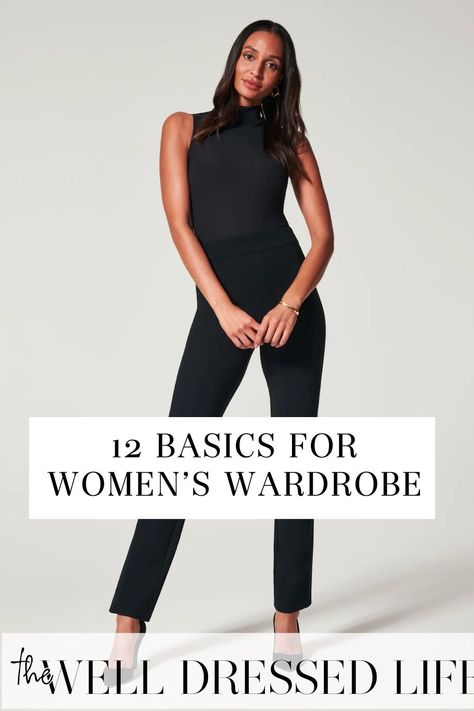 In this post I’m sharing a round-up of essential wardrobe items that every woman needs in her closet; the basics edition. List Of Basic Clothing, Must Have For Women Closet, Basic Pants Must Have, Basic Items For Wardrobe, Essential Clothes For Women Closet, Essential Outfits For Women, Essential Wardrobe Pieces Woman, Essentials Outfit For Women, Basic Pieces For Wardrobe