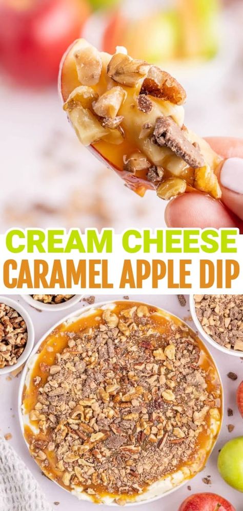 Caramel Toffee Apple Cream Cheese Spread, Carmel Cream Cheese Apple Dip Heath Bars, Carmel Cream Cheese Heath Dip, Caramel And Cream Cheese Dip, Carmal And Cream Cheese Dip, Salted Caramel Cream Cheese Dip, Apples And Cream Cheese Recipes, Caramel Pumpkin Dip, Snickers Caramel Apple Dip