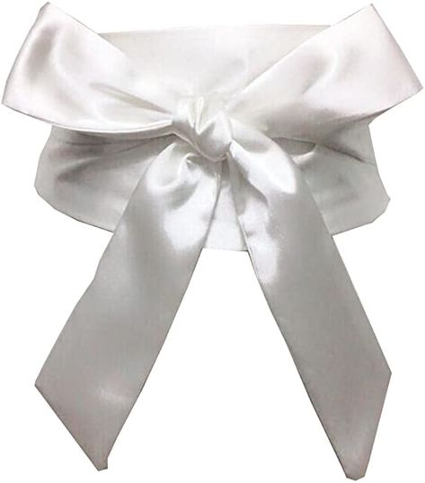 Women's Satin Ribbon Belt Tie Bowknot Band Wrap Wide Belt Waistband Silk belt at Amazon Women’s Clothing store Elegant White Belt With Sashes, Satin Bridal Belt With Ribbon For Wedding, Bridal Belt Ribbon, White Y2k Belt, Satin Ribbon Belt, Satin Belt, Belt Tie, Ribbon Belt, Branded Belts